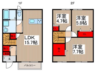 カーサフェリーチェの物件間取画像